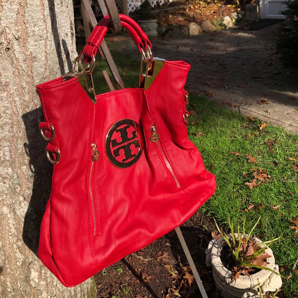 Tory Burch Red Leather Bag